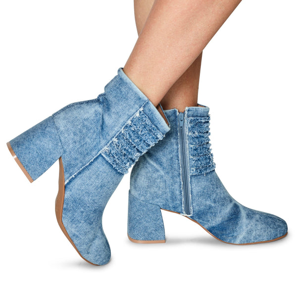 Denim sock boots fashion