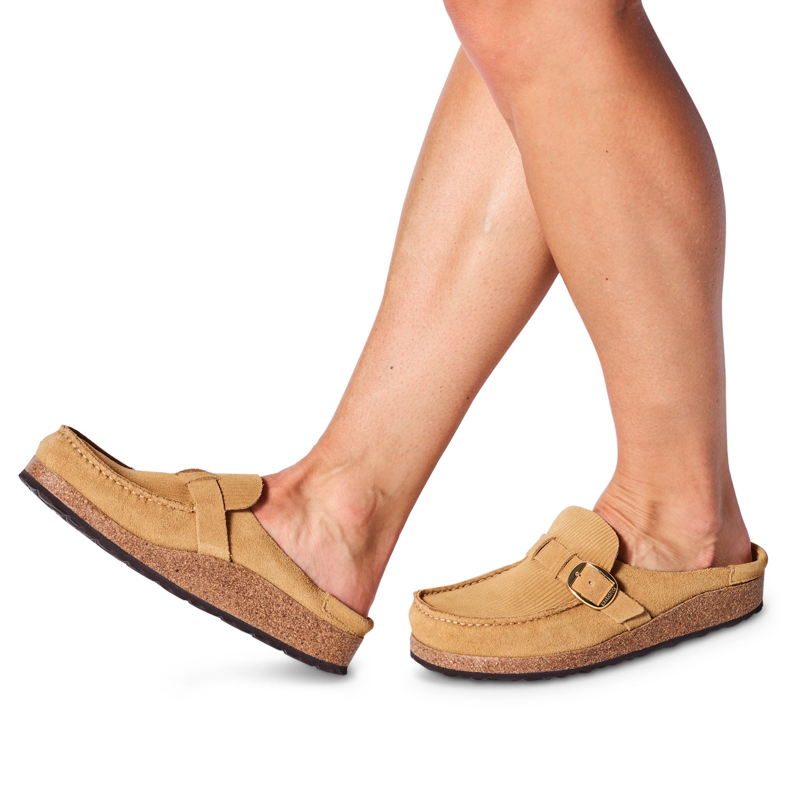 BIRKENSTOCK Buckley Corduroy Clogs Sandals ☆ Women's Birkenstock Buckley corduroy antique white suede